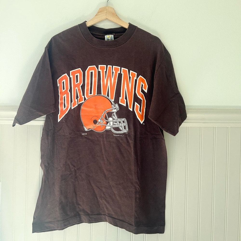 Vintage 90s Cleveland Browns XL T-Shirt Logo 7 NFL Team Apparel Cotton